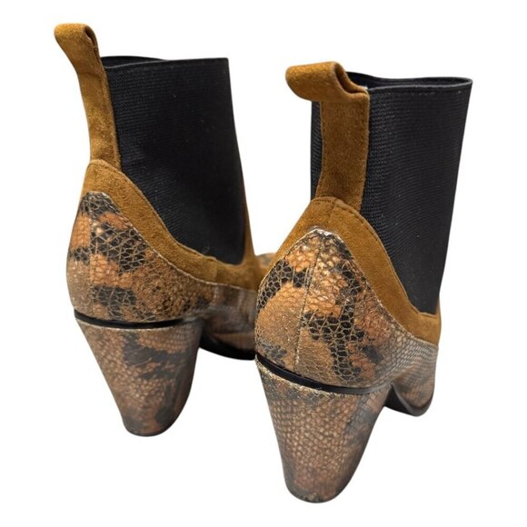DEE OCLEPPO DEESIGNS LEATHER Luxury Designer Snake Skin Heels Boots Womens 7.5 - Picture 7 of 7